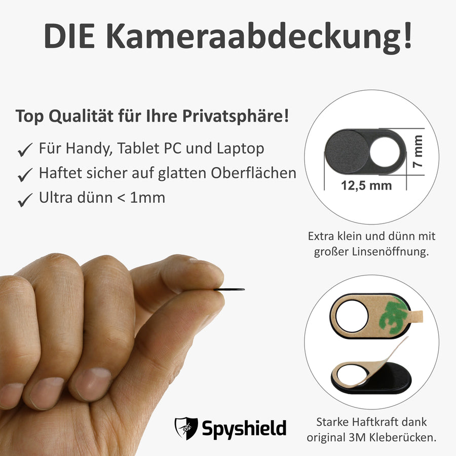 HAPPY FINDING Webcam Abdeckung Cover, 0.7mm Ultra Dünne Schwarze Slider