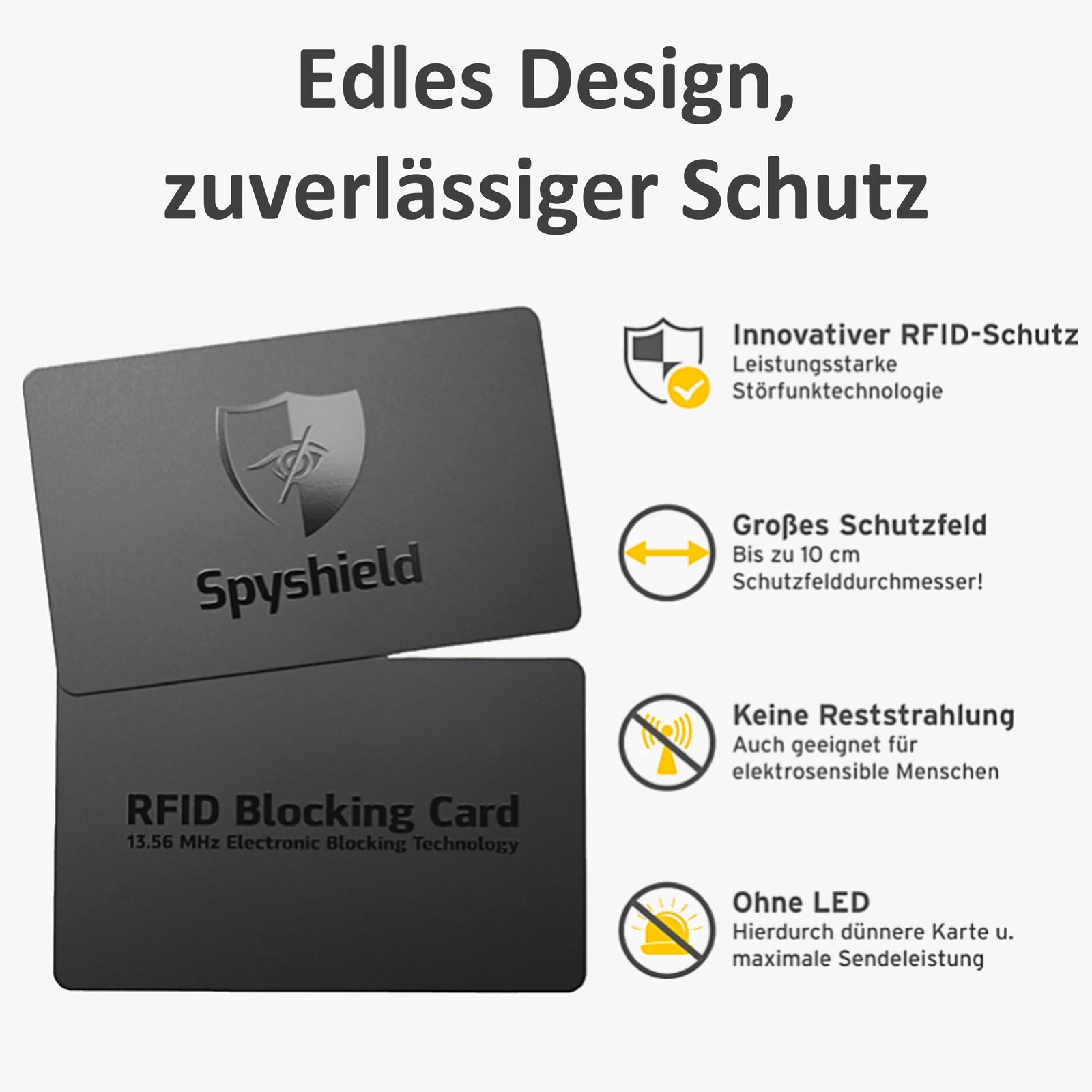 Spyshield RFID Blocker Karte - Vorderseite und Rückseite